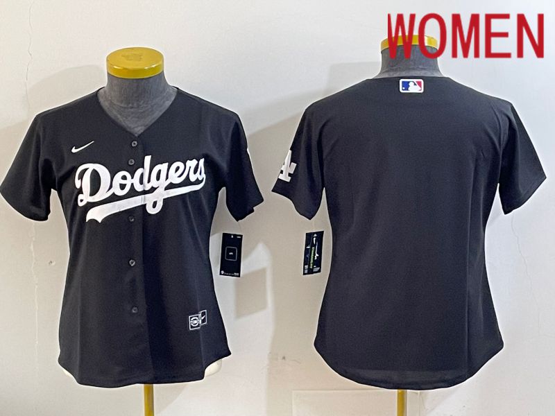 Women Los Angeles Dodgers Blank Black Game 2024 Nike MLB Jersey style 1121